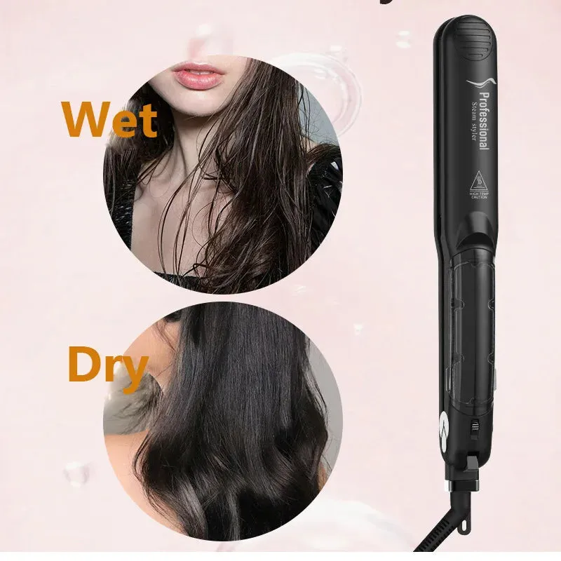 2024 Professional Steam Hair Straightener & Curler - 450°F Fast Heating Ceramic 2-in-1 Steampod