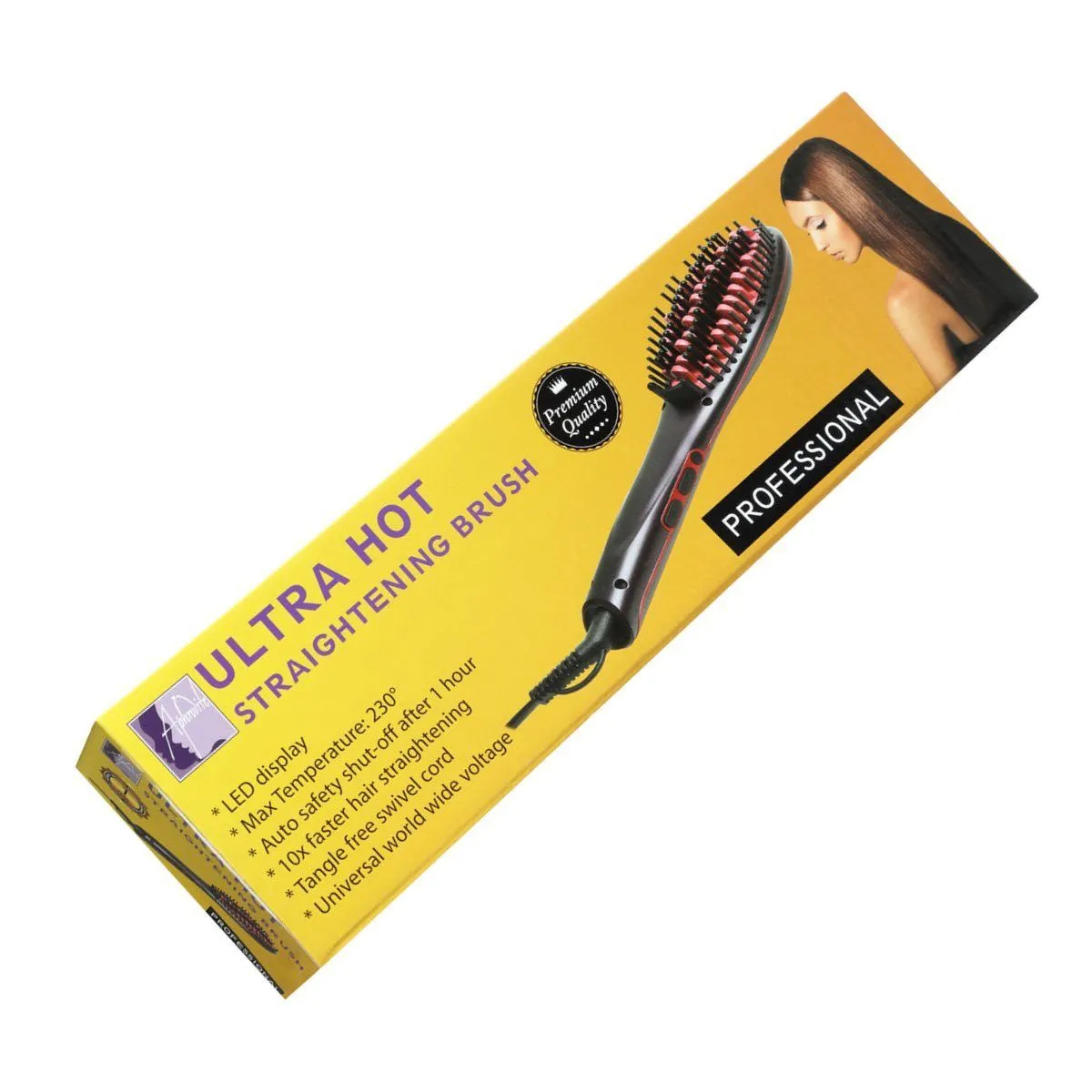 Aphrodite Hair Straightening Brush - 10X Faster, 230°C Professional Ceramic Plates