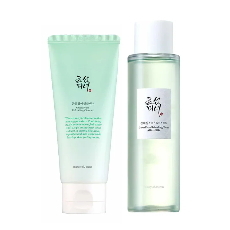 Beauty of Joseon Green Plum Refreshing Cleanser 100ml    Green Plum Refreshing Toner: AHA   BHA 150ml SET