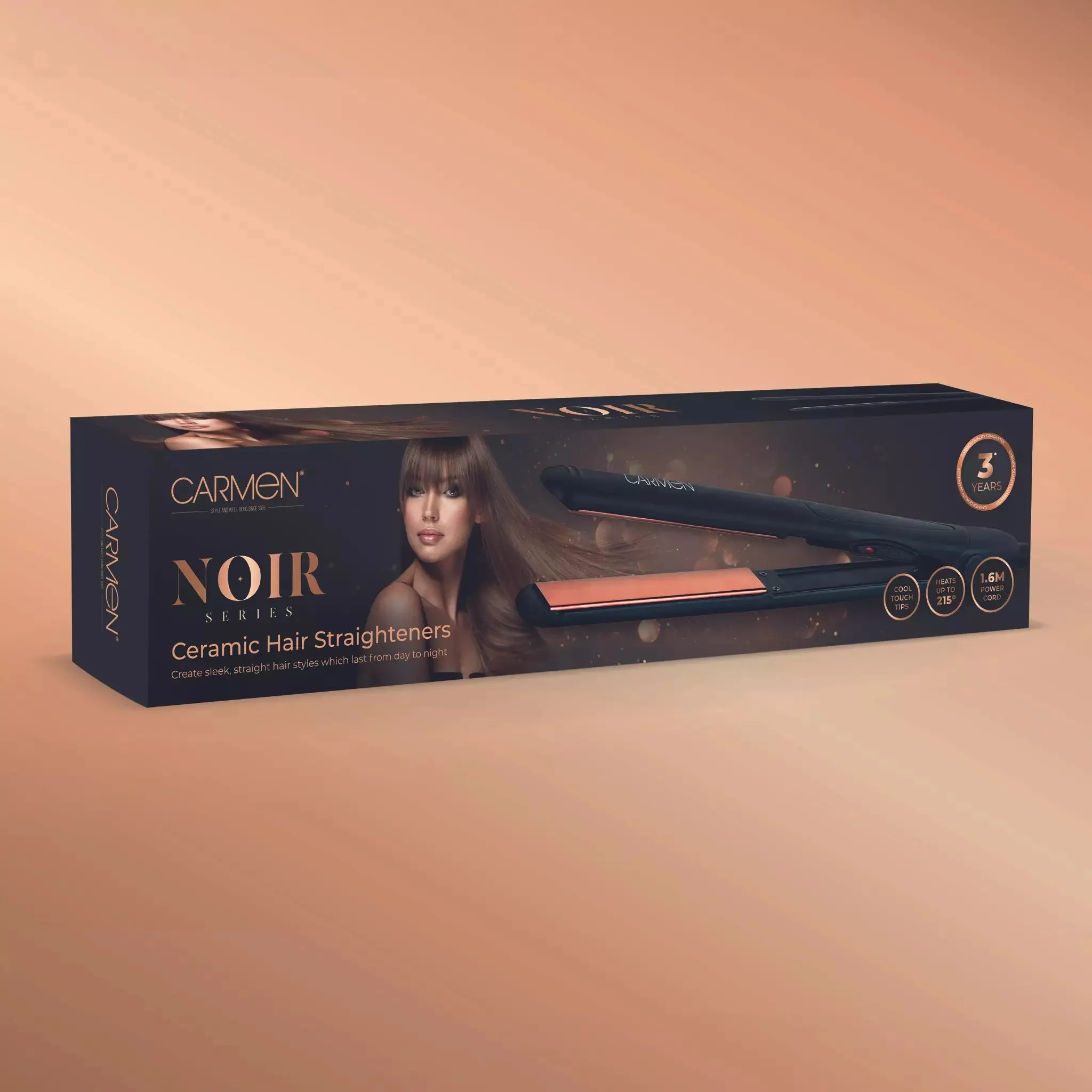 Carmen Noir Ceramic Hair Straightener - Black | C81054COP