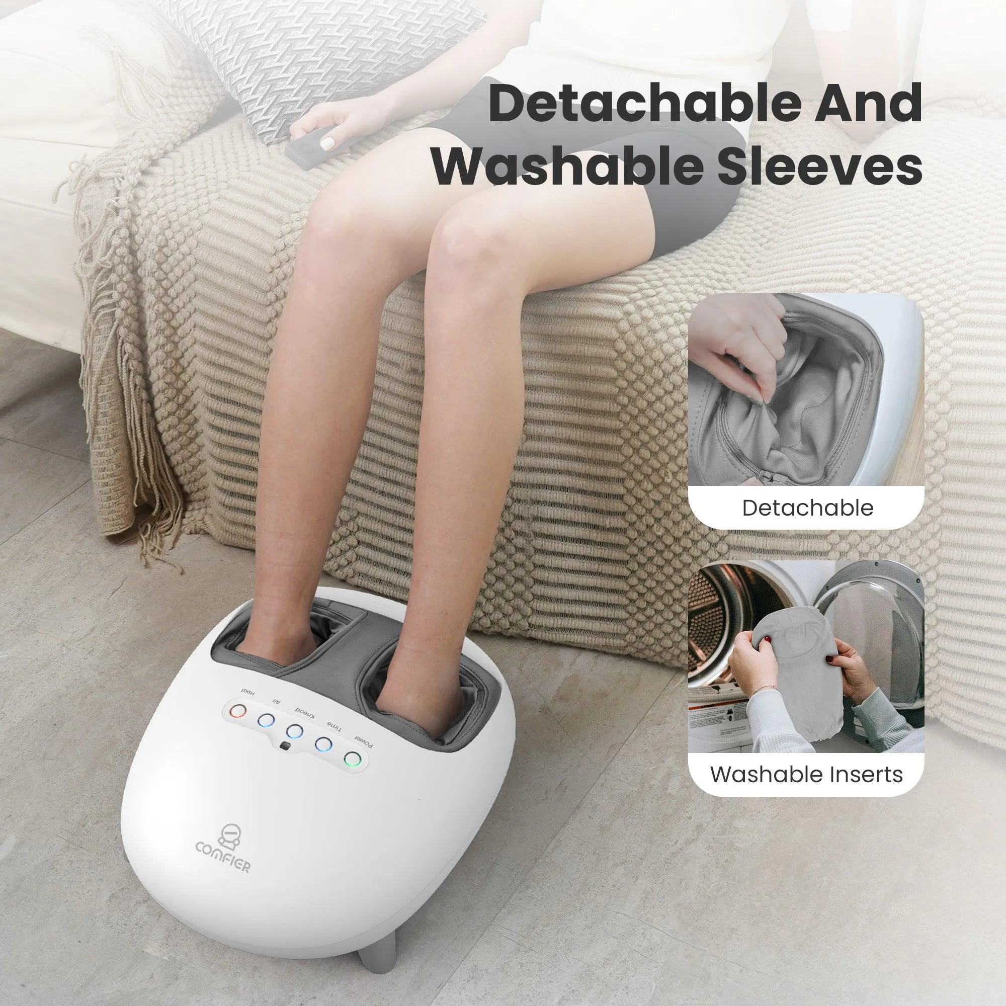 COMFIER Shiatsu Foot Massager with Heat, Kneading and Vibration Massage Electric Heated Foot Massager for Neuropathy Plantar Fasciitis - 5332