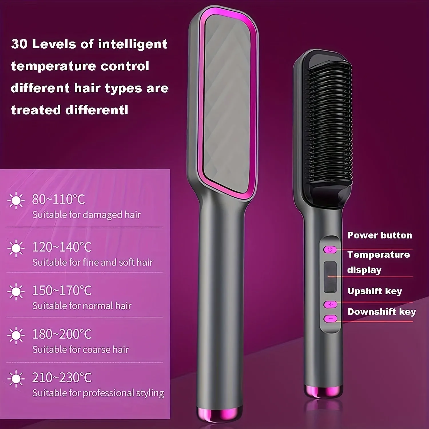 Effortless Hair Straightening Comb for Curly Hair