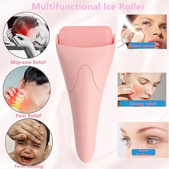 Ice Roller for Face Eyes, Massager Tool Reduce Puffiness, Wrinkles, Migraine, Pain Relief and Minor Injury (Big Ice Roller)