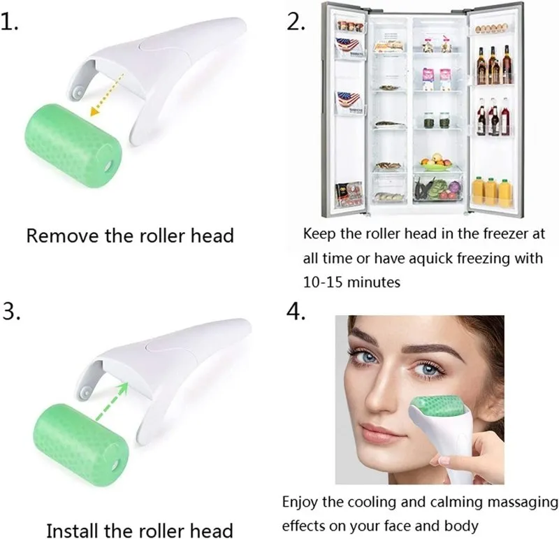 Ice Roller for Face Eyes, Massager Tool Reduce Puffiness, Wrinkles, Migraine, Pain Relief and Minor Injury (Big Ice Roller)