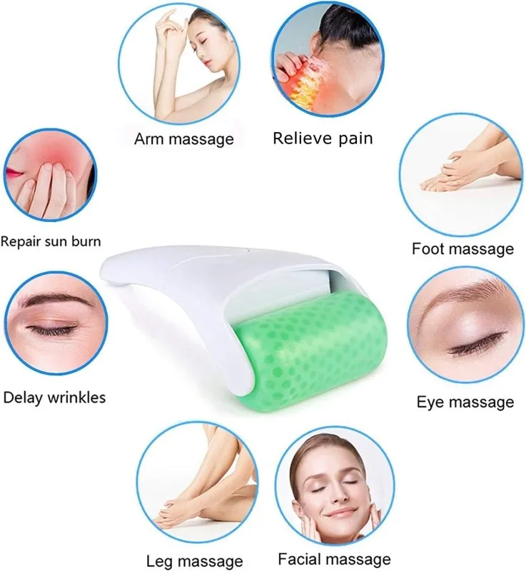 Ice Roller for Face Eyes, Massager Tool Reduce Puffiness, Wrinkles, Migraine, Pain Relief and Minor Injury (Big Ice Roller)