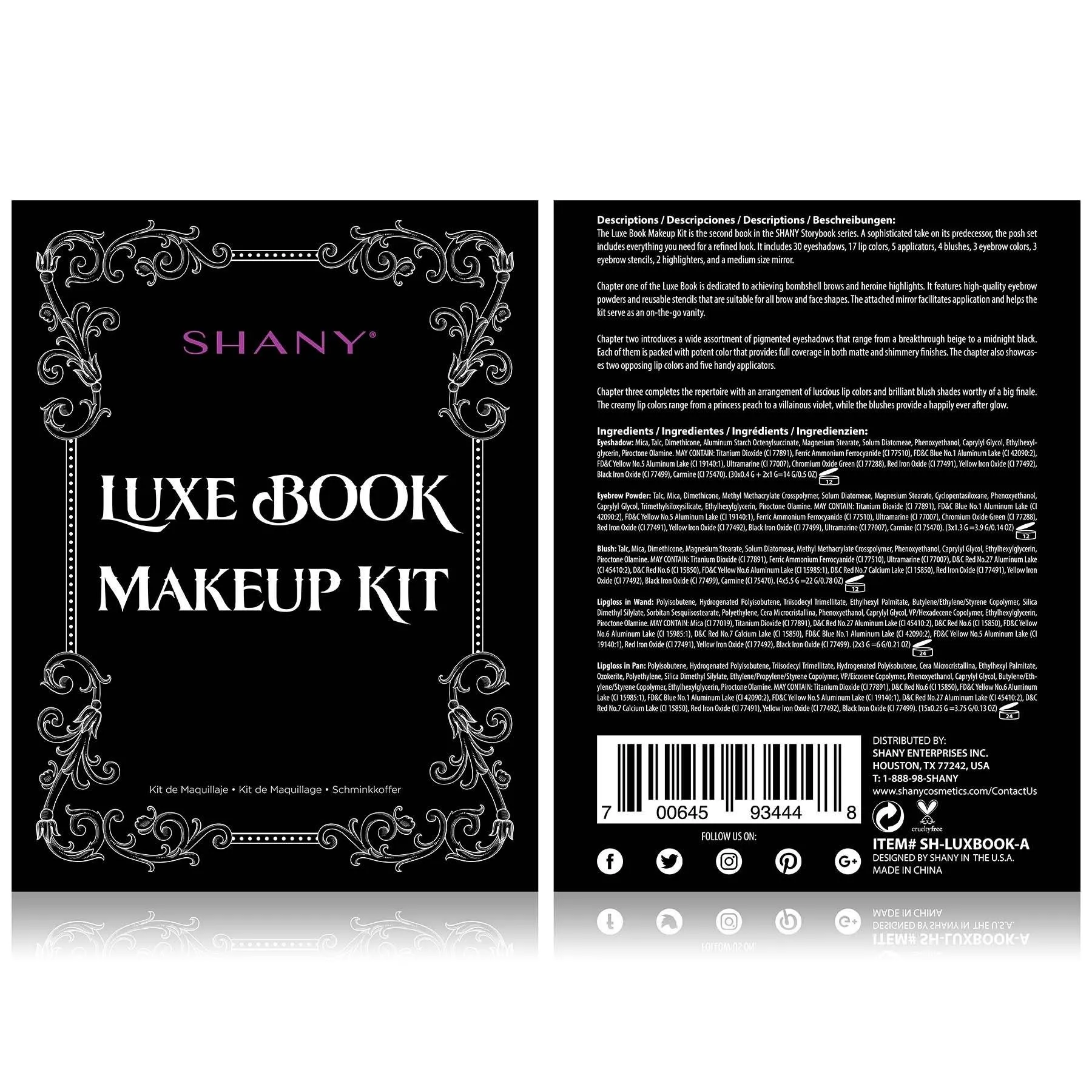 Luxe Book Makeup Set - All In One Travel Cosmetics Palette