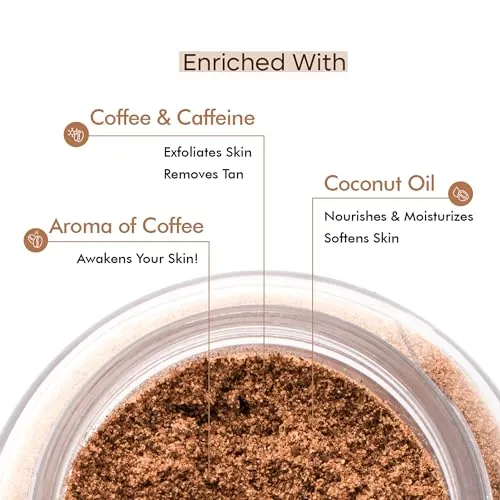 mcaffeine Exfoliating Coffee Body Scrub For Tan Removal & Soft-Smooth Skin|For Women&Men|De-Tan Bathing Scrub With Coconut Oil,Removes Dirt&Dead Skin From Neck, Knees,Elbows&Arms|All Skin Types-100Gm