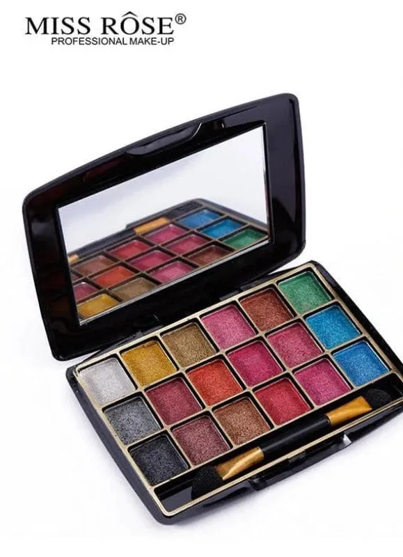 MISS ROSE 18 Color Dreamlike bright eyeshadow (Mini Palette)