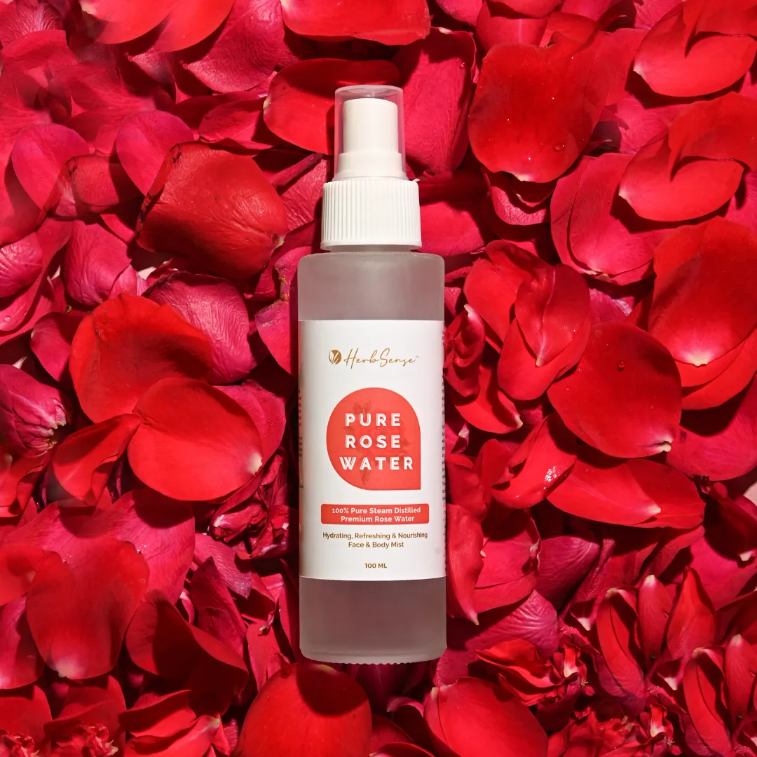 Pure Rose Water / Gulab Jal- Steam Distilled, Edible Grade,Zero Added Preservatives & Fragrance.For Skin,Body & Eyes. 100ml Spray Glass Bottle